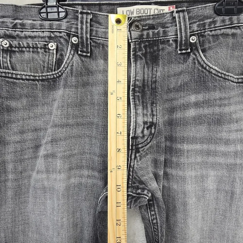 VTG Levis 527 Low Bootcut Jeans Mens 34x32 Faded Black Gray Denim Whiskers Y2K